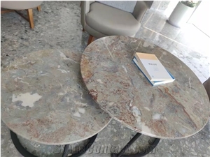 Brown/Green Marble Table Tops Polished/Leathered