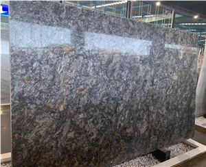 Silver Grey With Black &Gold Patterns Granite Slabs &Tiles