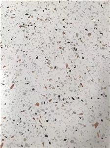 White Terrazzo Slab 20Mm For Bathroom Wall Tile