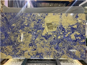 Blue Sodalite Bolivia Granite Slab Polished Luxury Stone