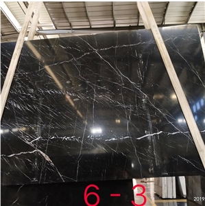 China Black Nero Marquina Marble High Quality Big Slab