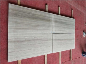 China Guizhou White Wood Grey Marble Floor Tile