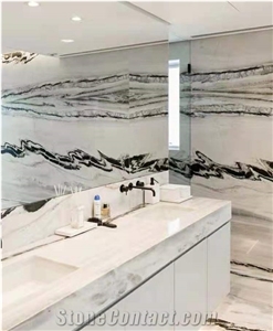 Panda White Marble With Black Vein Flooring Tiles