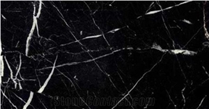 Black Nero Marquina With White Veins, Black Marble Slabs