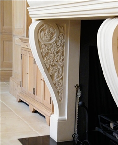White Sandstone Carved Fireplace
