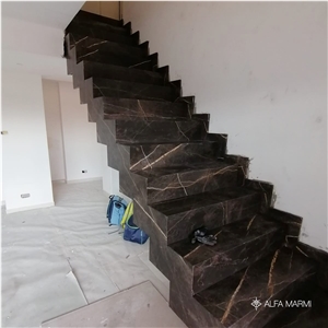 Staircase In Sahara Brown Marble