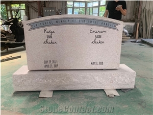 American Style Pearl White Granite Tombstones & Headstone