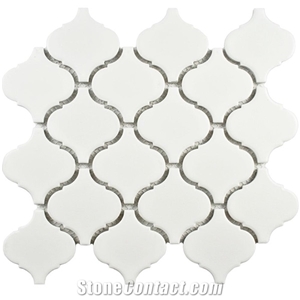 ANTIQUE ARABESCATO AND GRAY GLASS CLEAR WATERJET MOSAIC