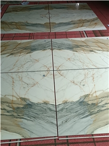 Book Match Design Calacatta Borghini Marble Wall Tile