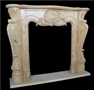 Custom Indoor Stone Carved Marble Fireplace On Sale