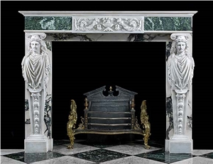 Custom Indoor Stone Carved Marble Fireplace On Sale