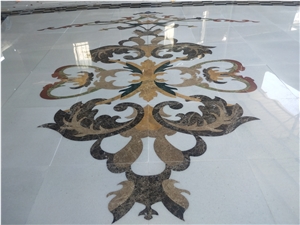 Customize Marble Waterjet Medallion Patterns For Hotel Floor