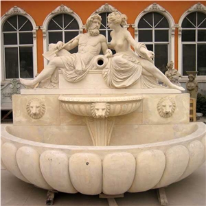 Decorative Grey Honed  Marble Garden Water Fountain