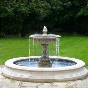 Decorative Grey Honed  Marble Garden Water Fountain