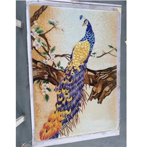 Decorative Natural Marble  Bird Mosaic Pattern  Wall Tiles