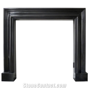 English Style Black Marble Fireplace Mantel Surround