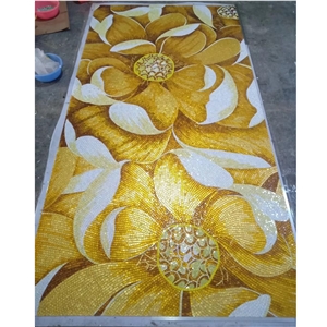 Flower Marble Art Tile Waterjet Stone Mosaic