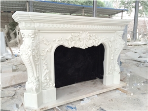 Home Use Luxury White Natural Marble Fireplace Surround