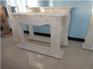 Home Use Luxury White Natural Marble Fireplace Surround