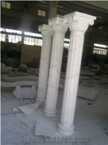 Marble Interior Decorative Roman White Marble Columns Pillar