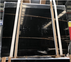 Marble Slab Pure Black Marble Stone Tile For Wall And Floor