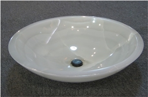 New Style Table Top White Marble Bathroom Sink Washbasin
