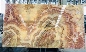 Translucent Red Dragon Onyx Slabs For Background Wall