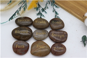 Natural Mixed Color Pebble Stone Engrave Letters Love Gifts