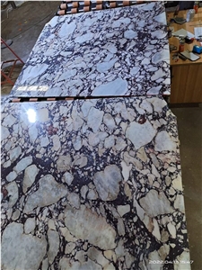 Calacatta Purple Marble Slabs For Interior Decorations