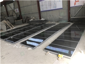 Chinese Black Granite G684 Polished And Flamed Slabs