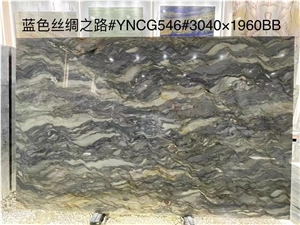 Exotic Green Silk Road Fusion Quartzite Golden Silk Slabs