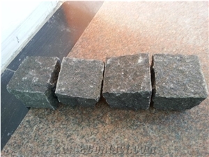 G684 Fuding Black Pearl Basalt Cobble Stone Pavers Cobbles