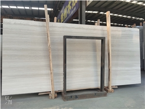 Premium Grade White Wood Grain Marble Slabs