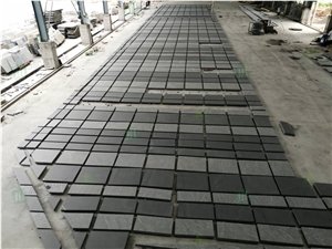 Sandblasted Alps Black Granite Stone Floor Tiles