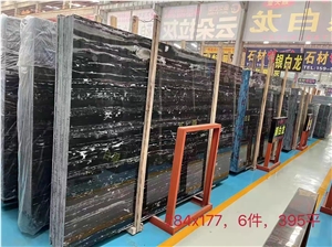 Silver Portoro Marble Silver Dragon Black Marble Slabs