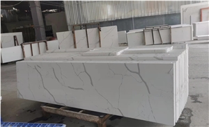 Calacatta White Customized Quartz Stone Countertops