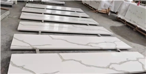 Calacatta White Customized Quartz Stone Countertops