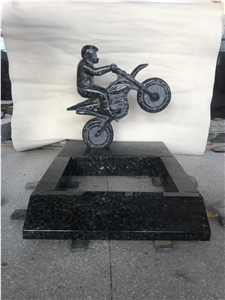 Motorcycle Engraved  Tombstone, Heart Tombstones