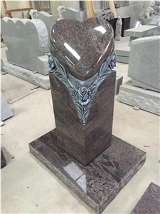 Paradiso Granite Headstone, Upright Headstone,Rose Headstone