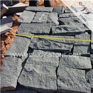 Chinese G612 Olive Green Granite Natural Split Flagstone Paver Stone