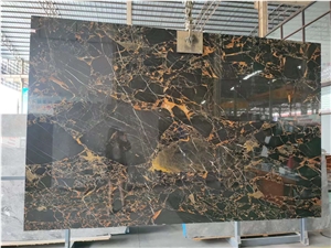 China Portoro Marble, China Black Marble Slabs & Tiles