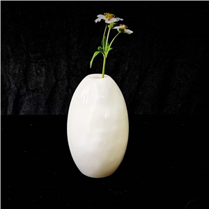 Natural White Onyx Vase