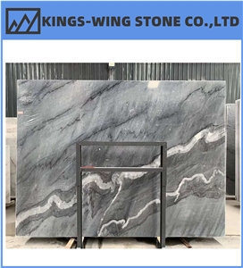 Bruce Grey Marble Open Book Slabs Polished Honed Tiles