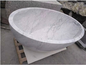 Carrara White Marble Bathroom Sink,Hotel House Round Basin
