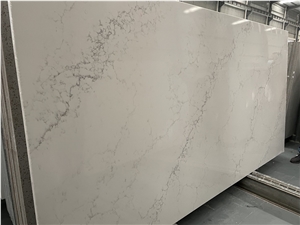 New White Calacatta Quartz Stone Slab Engineered-Stone White