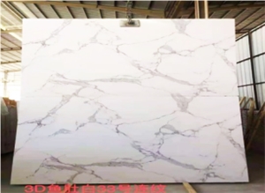 Exclusive Matched  Statuario White Artificial Marble Slab