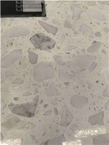 High Quality Amster White Glossy Artificial Stone Slab
