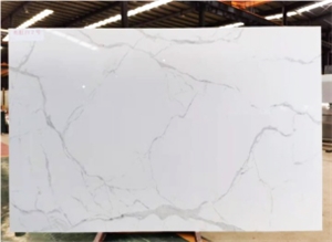 Highly Polished Statuario White Customized Artificial Slab