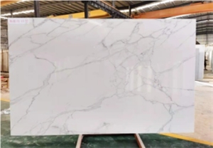 Stable Quality Statuario White Polished Artificial Marble
