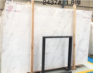 Reliable Quality Volakas White Highly Polished Marble Slab